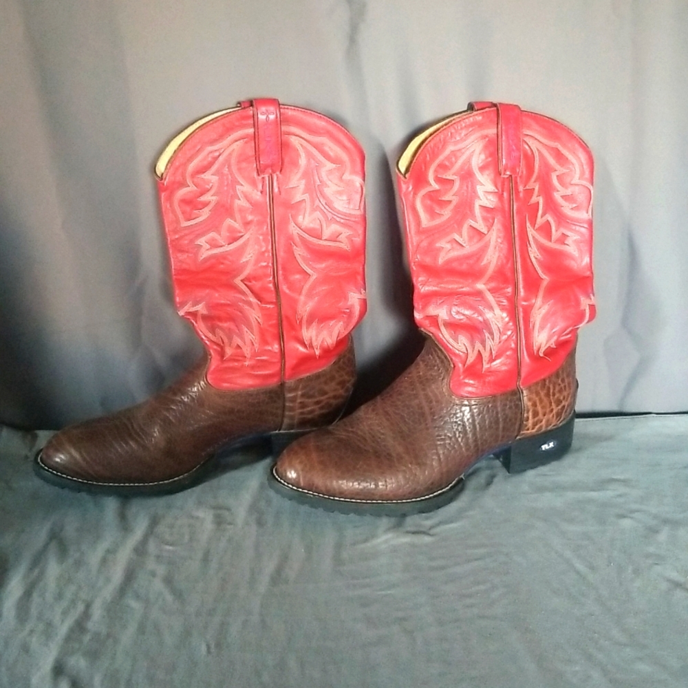 Tony Lama TLX boots mens 12D XT4001 red and brown